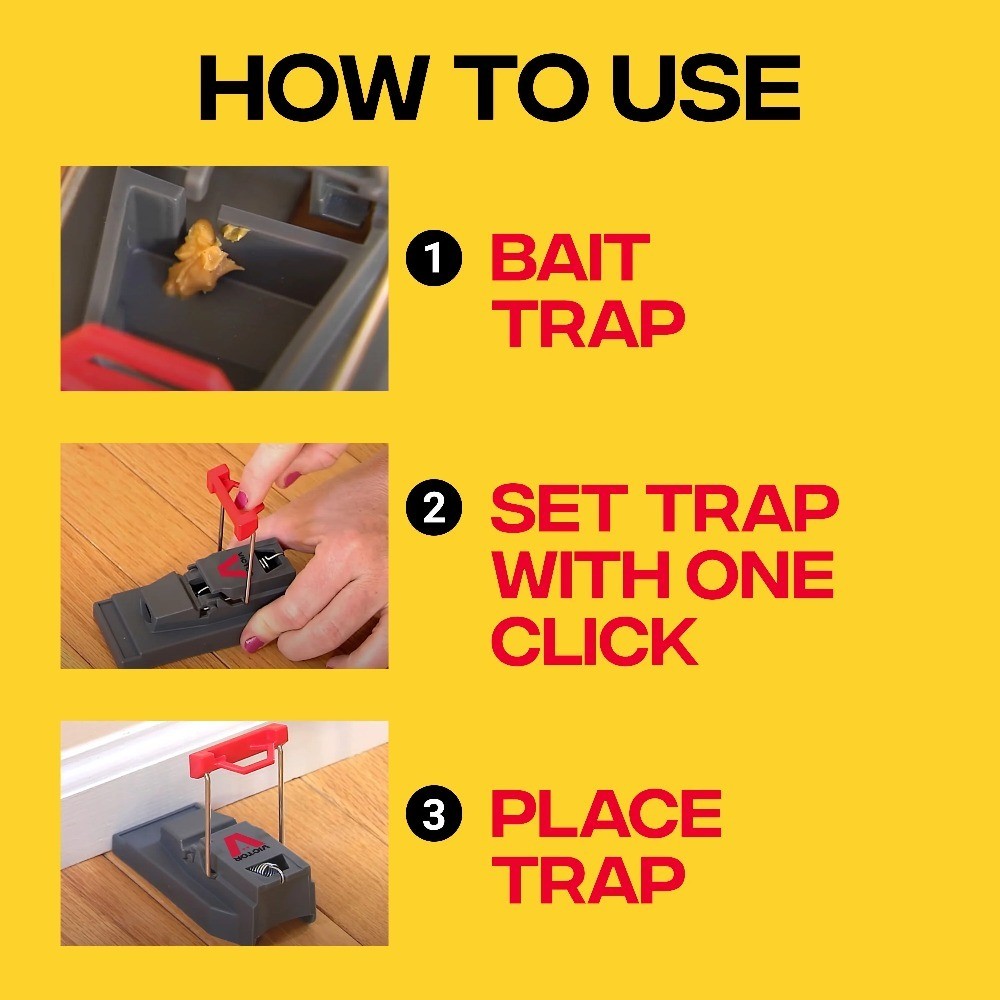 Quick-Kill Mouse Trap for Effective Rodent Control Easy to Set Reusable 2 Pack