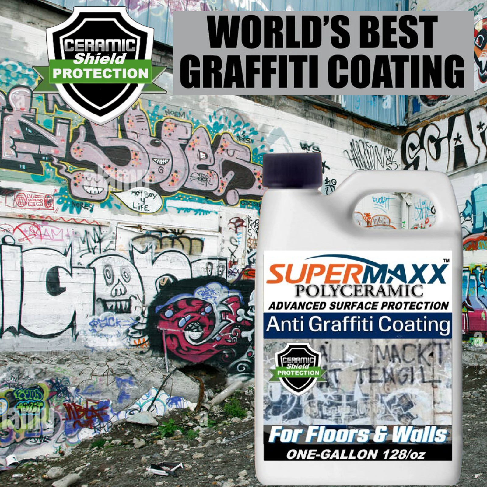 ANTI-GRAFFITI CLEAR COATING CERAMIC SHIELD PERMANENT PROTECTION - 0NE GALLON