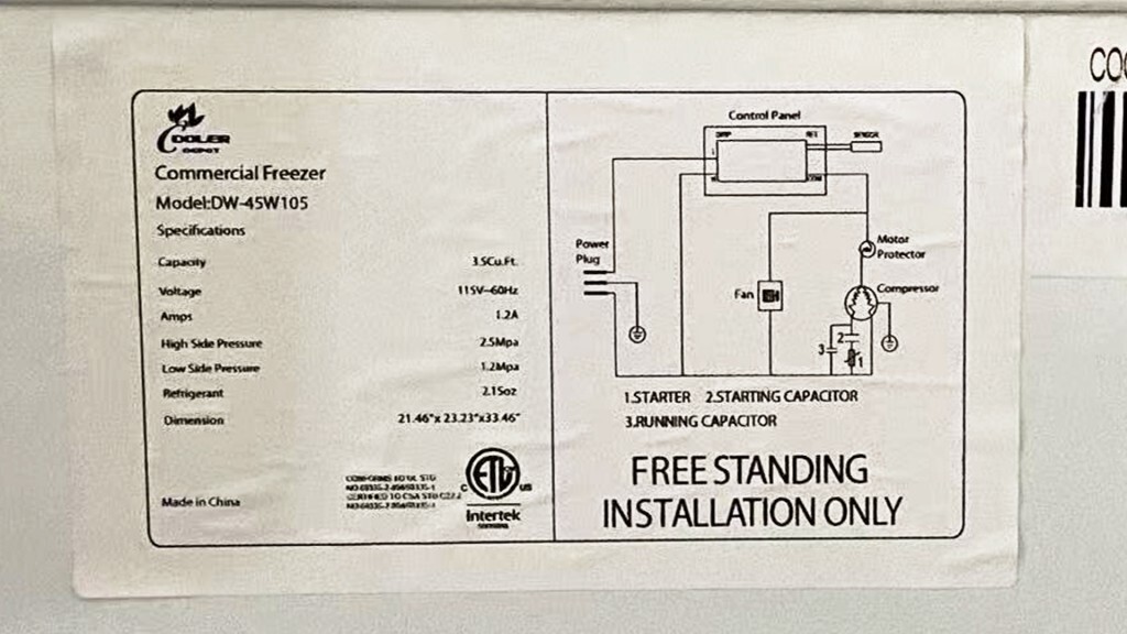 NEW -45°C Sushi Sashimi Seafood Deep Chest Freezer Low Temperature 105L 110V
