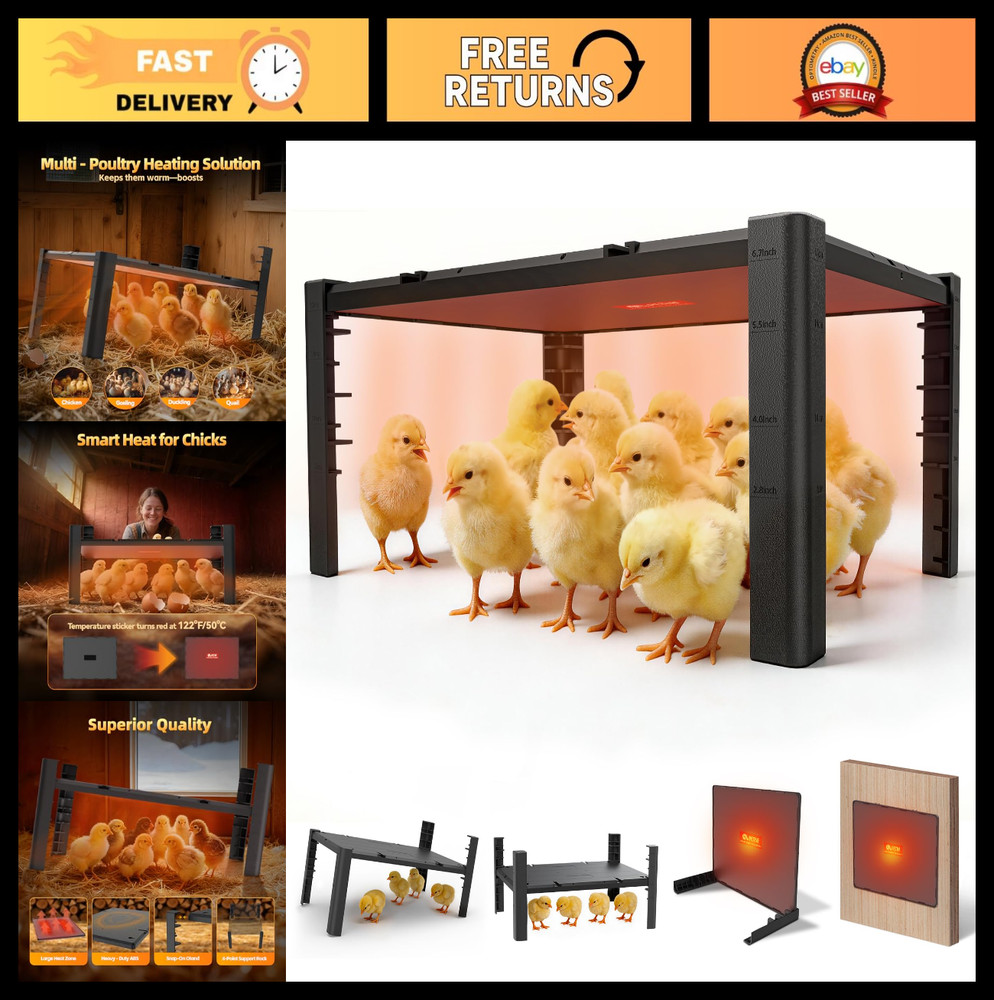 Adjustable Chick Heat Plate - 95-167℉ Temperature Control, Safe ABS Brooder Heat