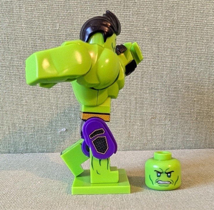 CUSTOM MOC MARVEL HULK Minifigure with Extra Head Piece CUSTOM