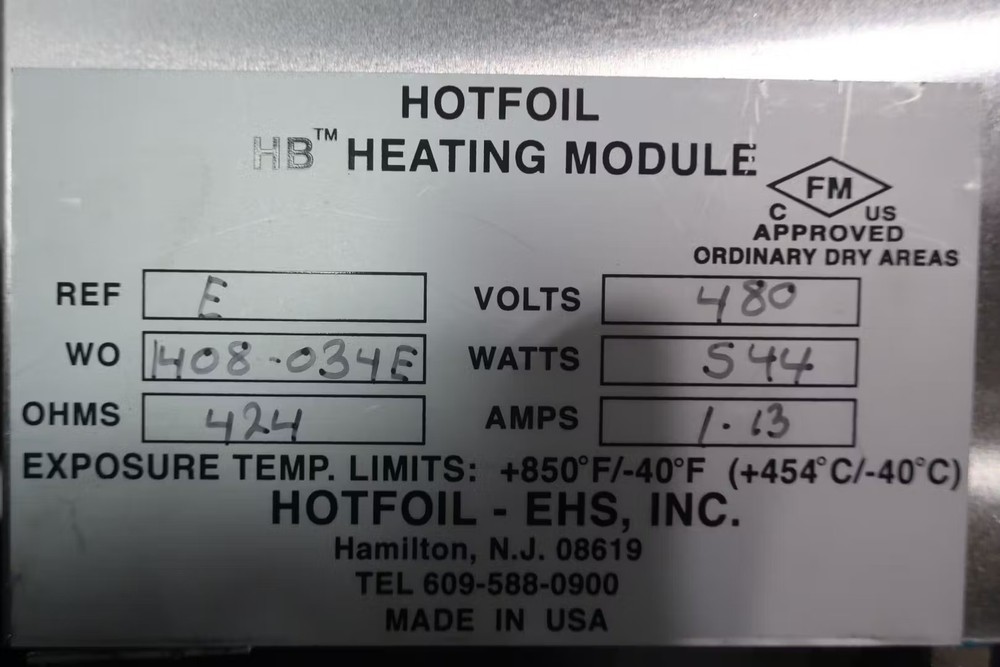 Hotfoil TYPE HB Heating Module 480v-ac 544w