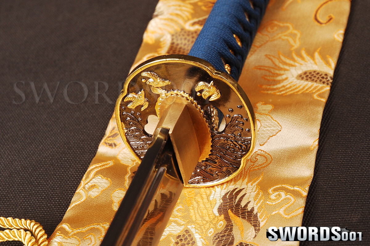 Noble Blue Japanese Wakizashi T10 Carbon Steel Real Sharp Blade Samurai Sword