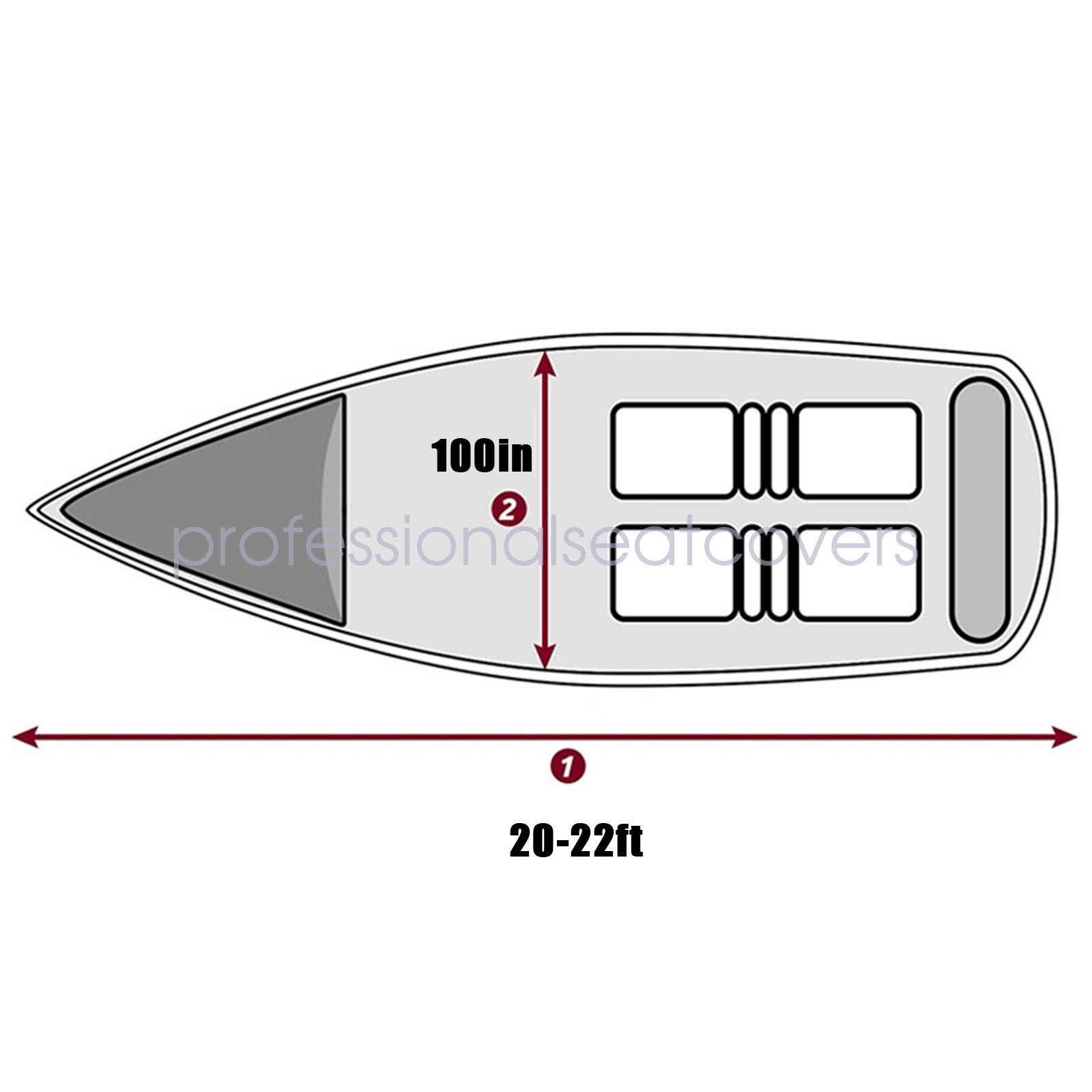 Waterproof Boat Cover Fishing Ski V-Hull Runabouts Dust UV Resistant 20' 21' 22'