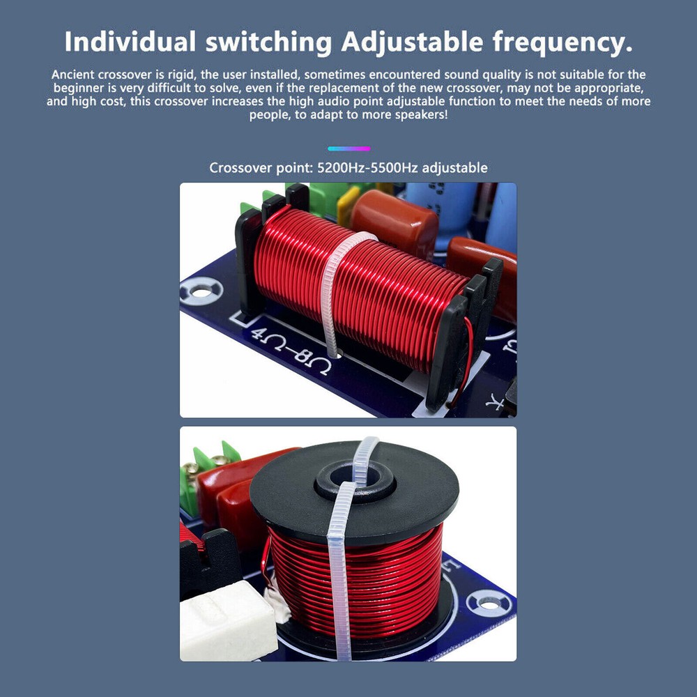 5200Hz-5500Hz Adjustable Speaker Audio CrossoverFilter 2 Way Frequency Divider