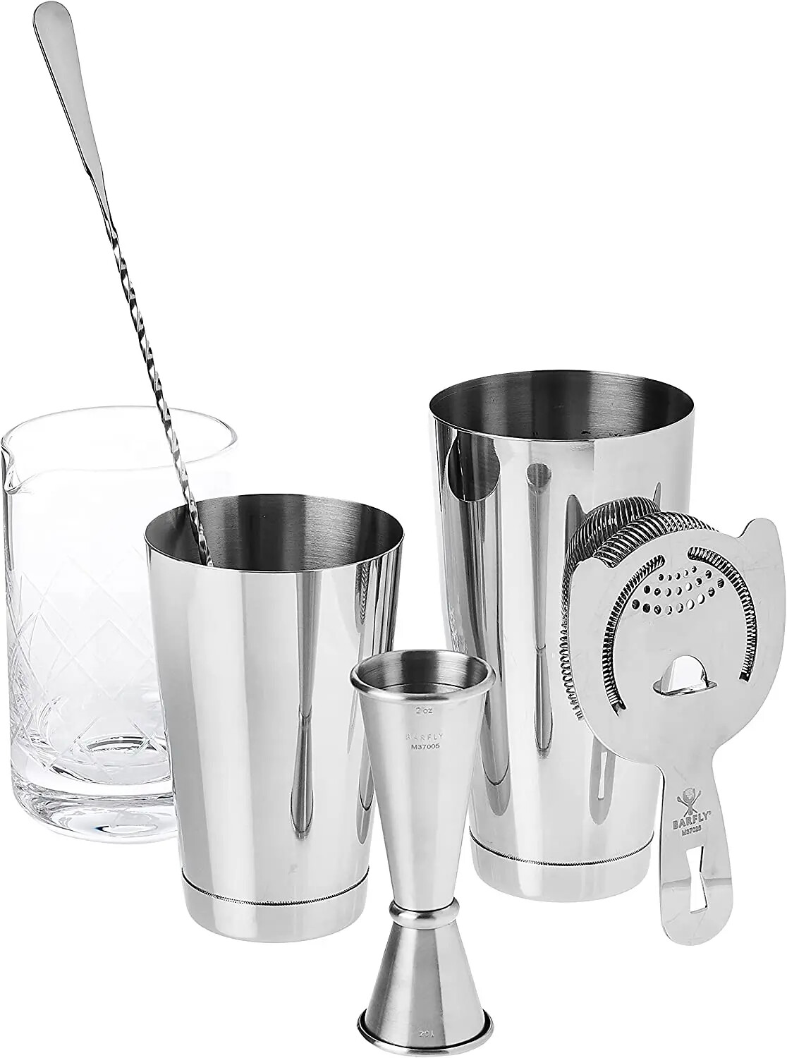 Mercer Culinary M37131 Barfly® 5-Piece Stainless Steel Cocktail Mixing Set