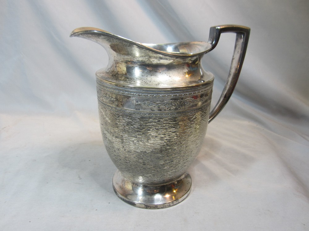 W.M. Mounts Nickle Silver 2 Quart Pitcher