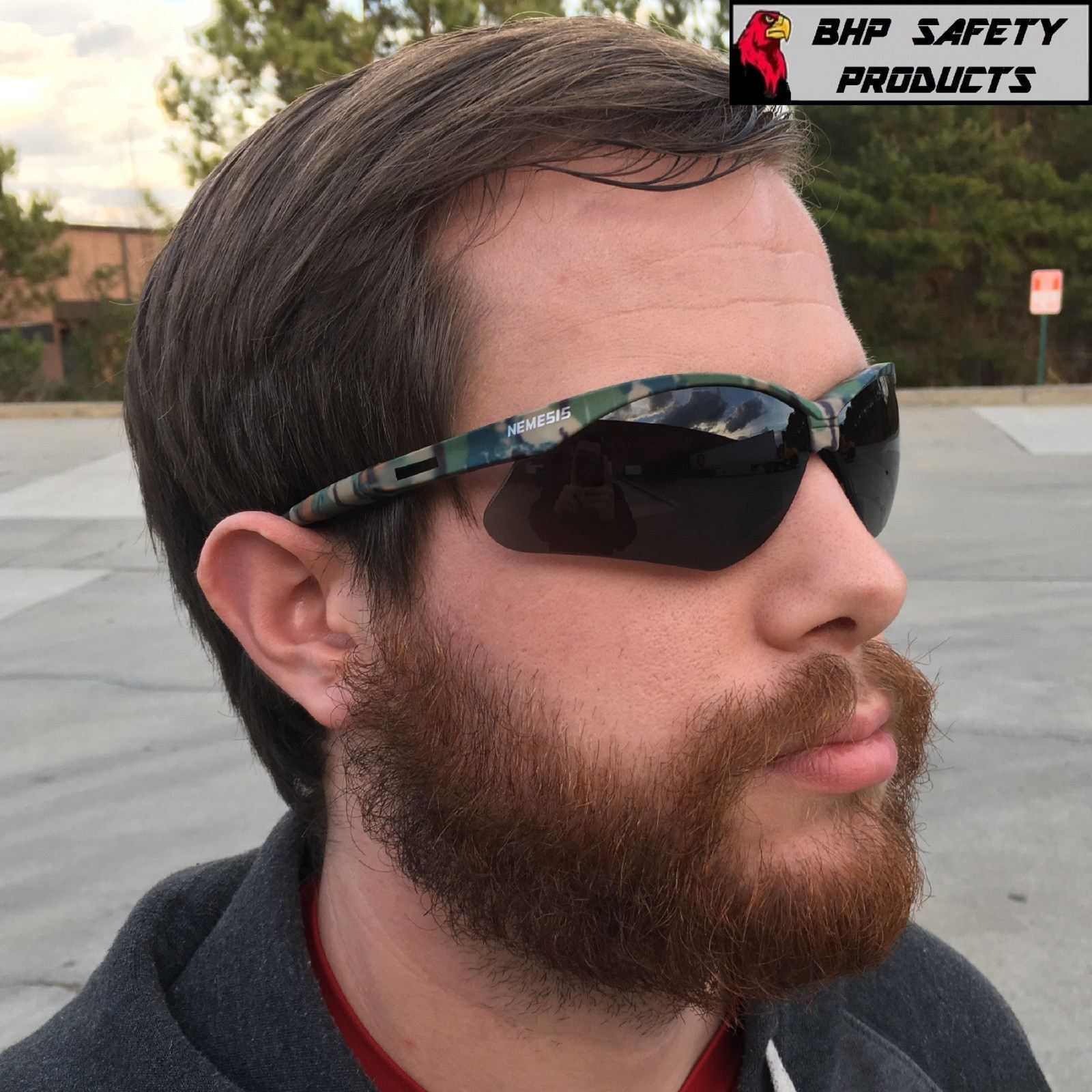 (3 PAIR) KLEENGUARD NEMESIS SAFETY GLASSES CAMO FRAME SMOKE ANTI-FOG LENS 22609
