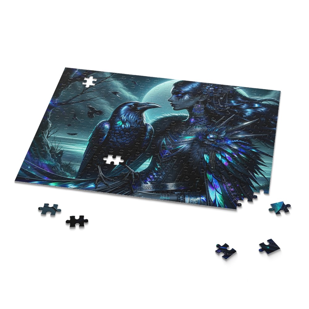 Puzzle (120, 252, 500-Piece) Ethereal Crow Empress Digital Artwork