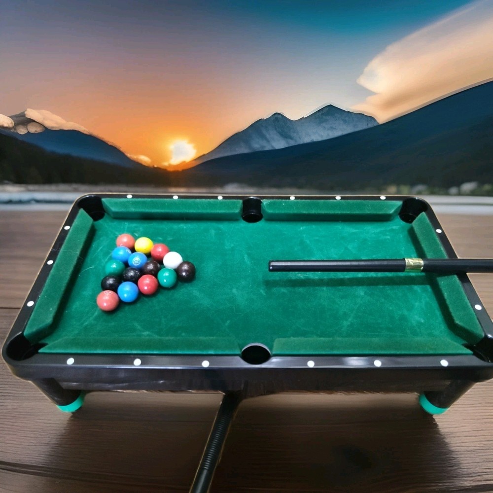 Mini Pool Game Table - Small Billiards Game Collectible