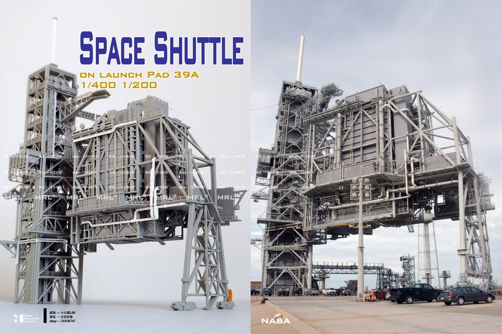 1/400 Space Shuttle on Launch PAD 3D Printing Model Builded A set