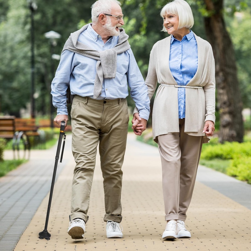 Parlora Walking Cane with LED Light - Foldable, Adjustable, Collapsible, Free...