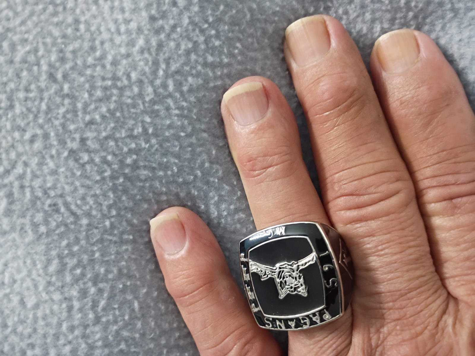 Pagan's M C Stainless Steel Ring Size 12