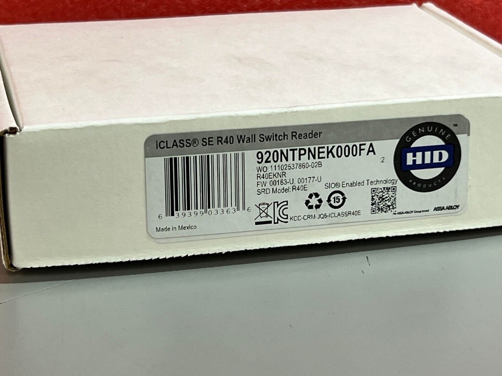 HID 920NTPNEK000FA iClass SDE R40 Wall Switch reader