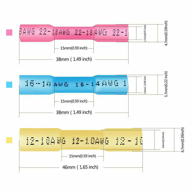 240pcs/Set Heat Shrink Marine Automotive Terminals Waterproof Wire Connectors