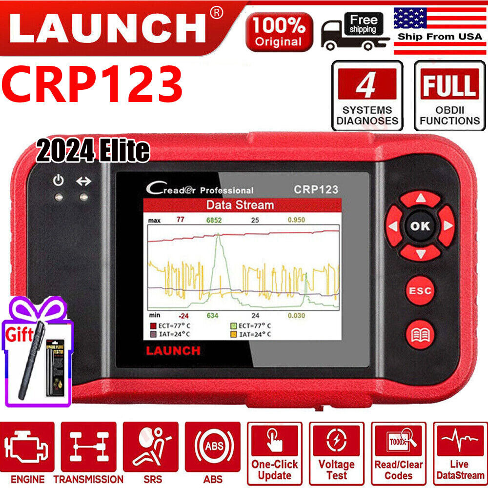 2024 Launch CRP123 Elite Car OBD2 Diagnostic tools ABS SRS Engine Code Reader US