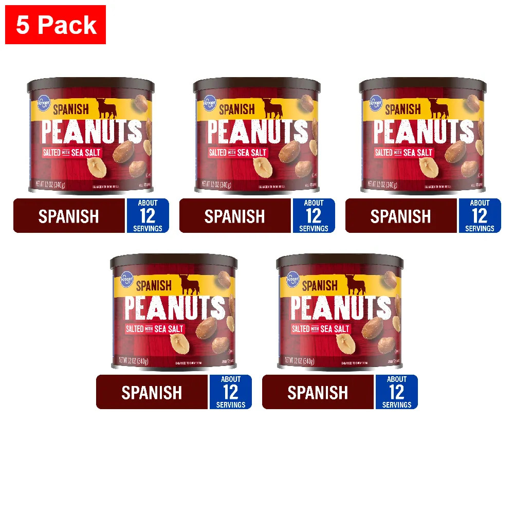 KG Spanish Sea Salted Peanuts 12 oz - 5 Pack