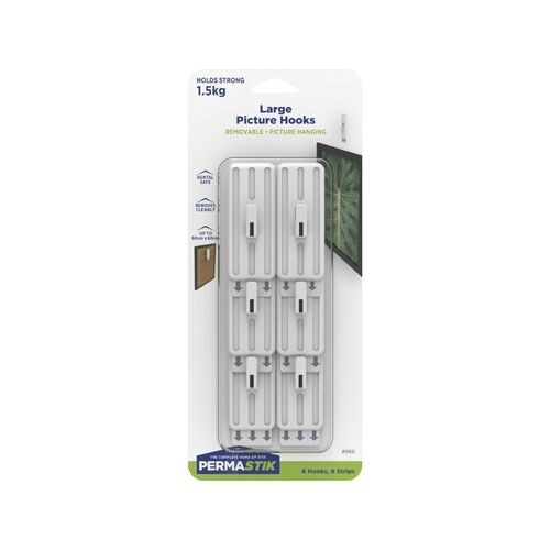 Permastik Large Picture Hooks - 6 Pack