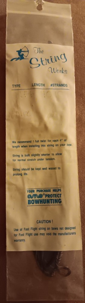 New The String Works Bow String Cable NFF Black 40 in 10 Strands!