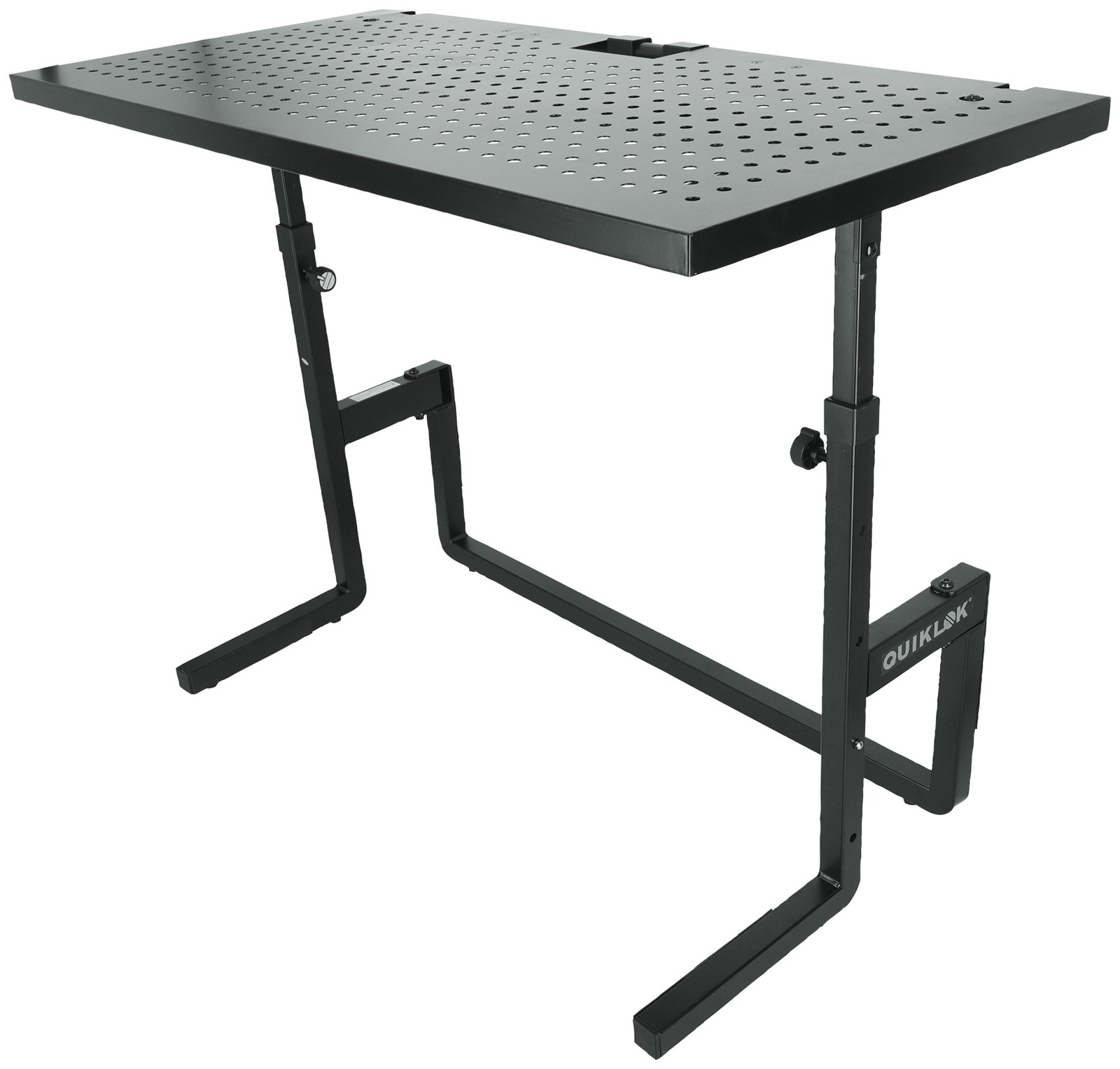 Quik Lok DJ233 Foldable DJ Table Workstation w/Perforated Shelf+Laptop Stand