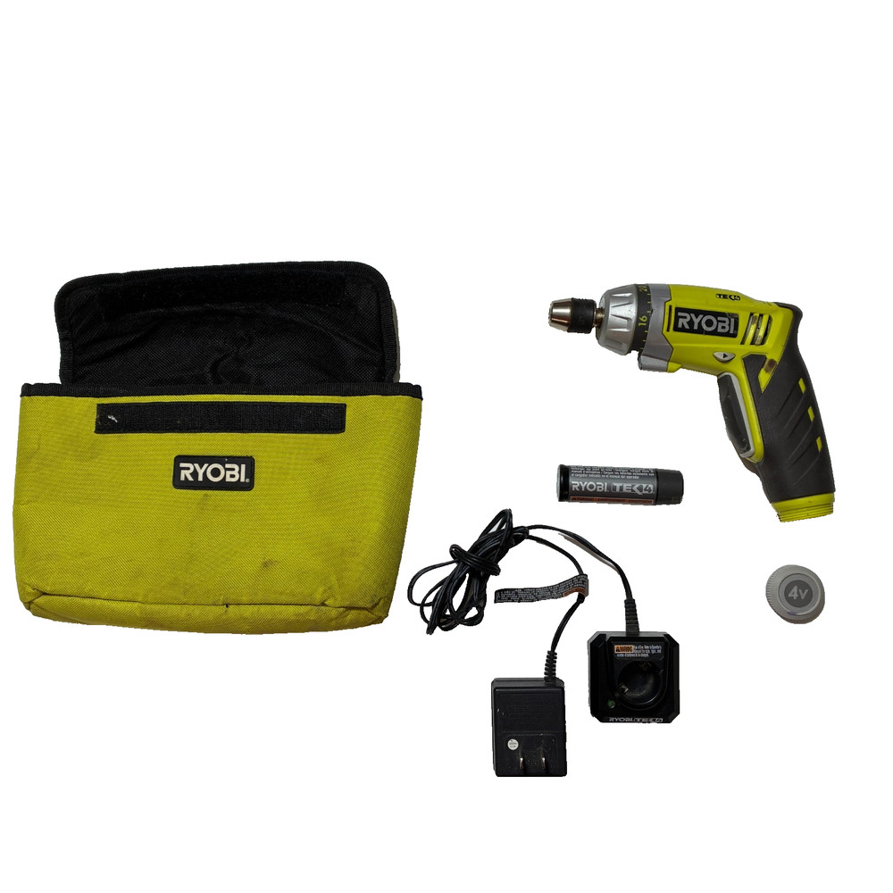 Ryobi Tek4 HP53L Screwdriver Case Battery Charger Tested Working EUC