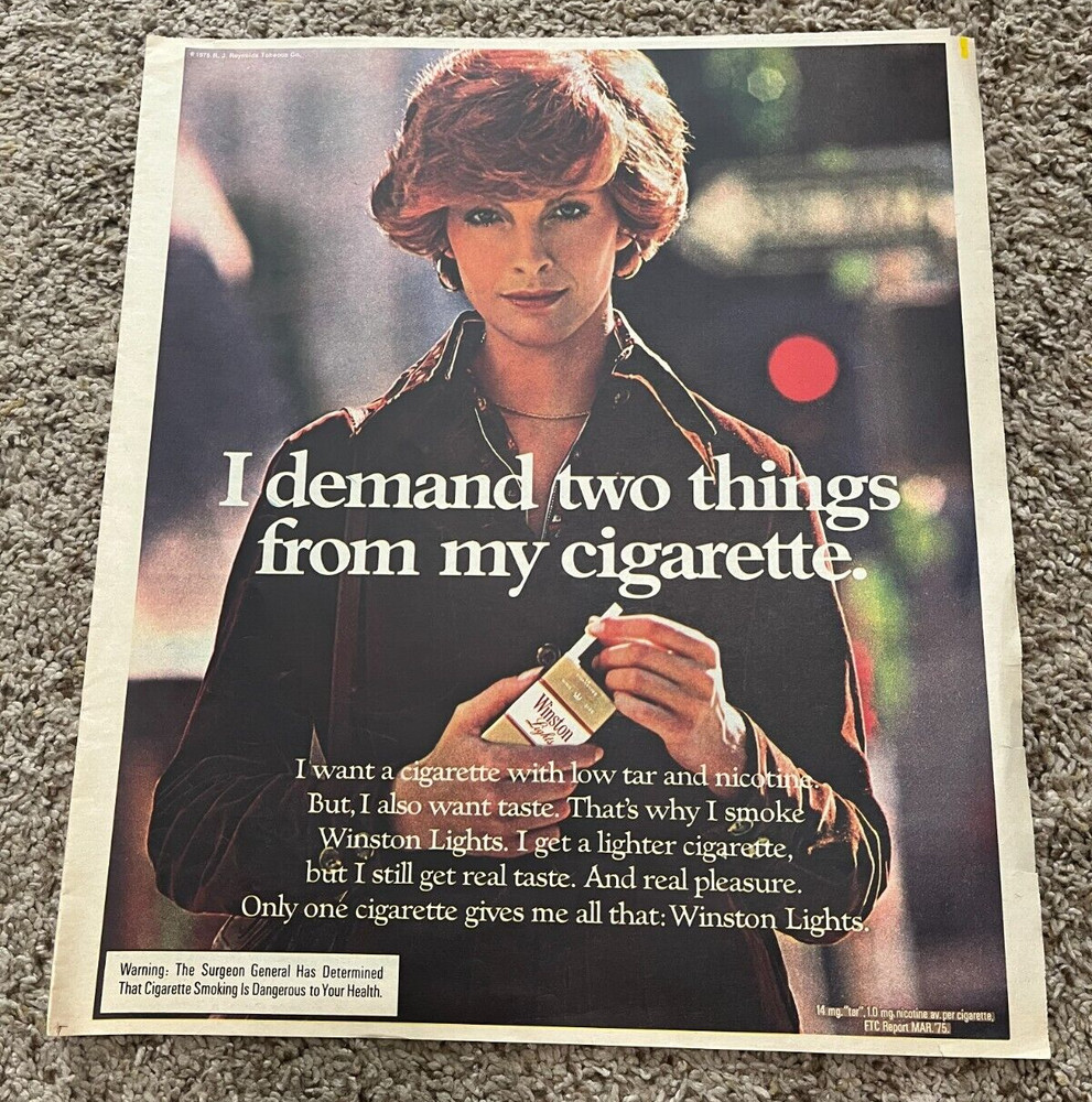 1976 Winston Lights Cigarettes Newspaper Print Ad