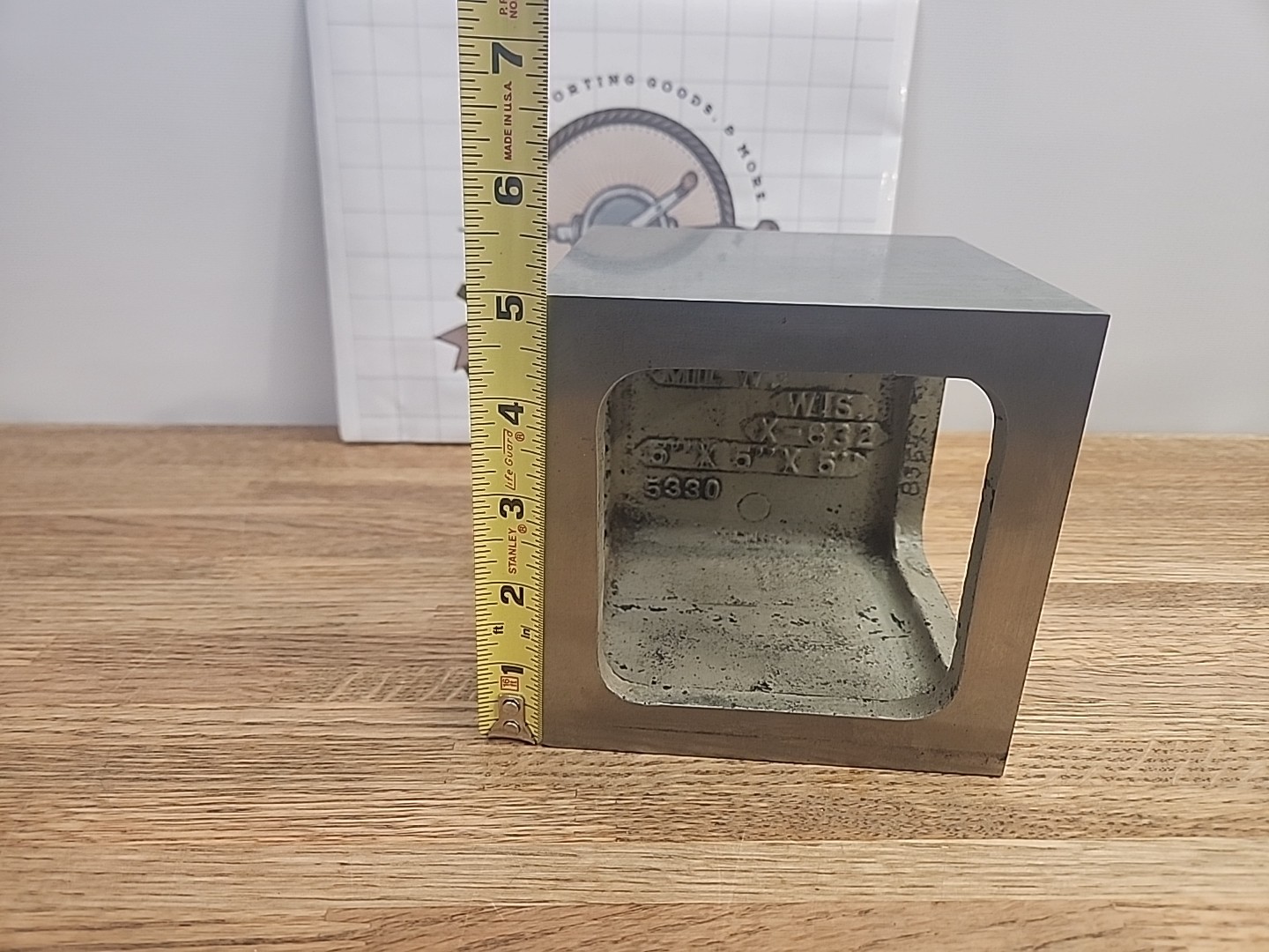 Busch Precision X-832 USA 5" X 5" X 5", Precision Ground Cube Square