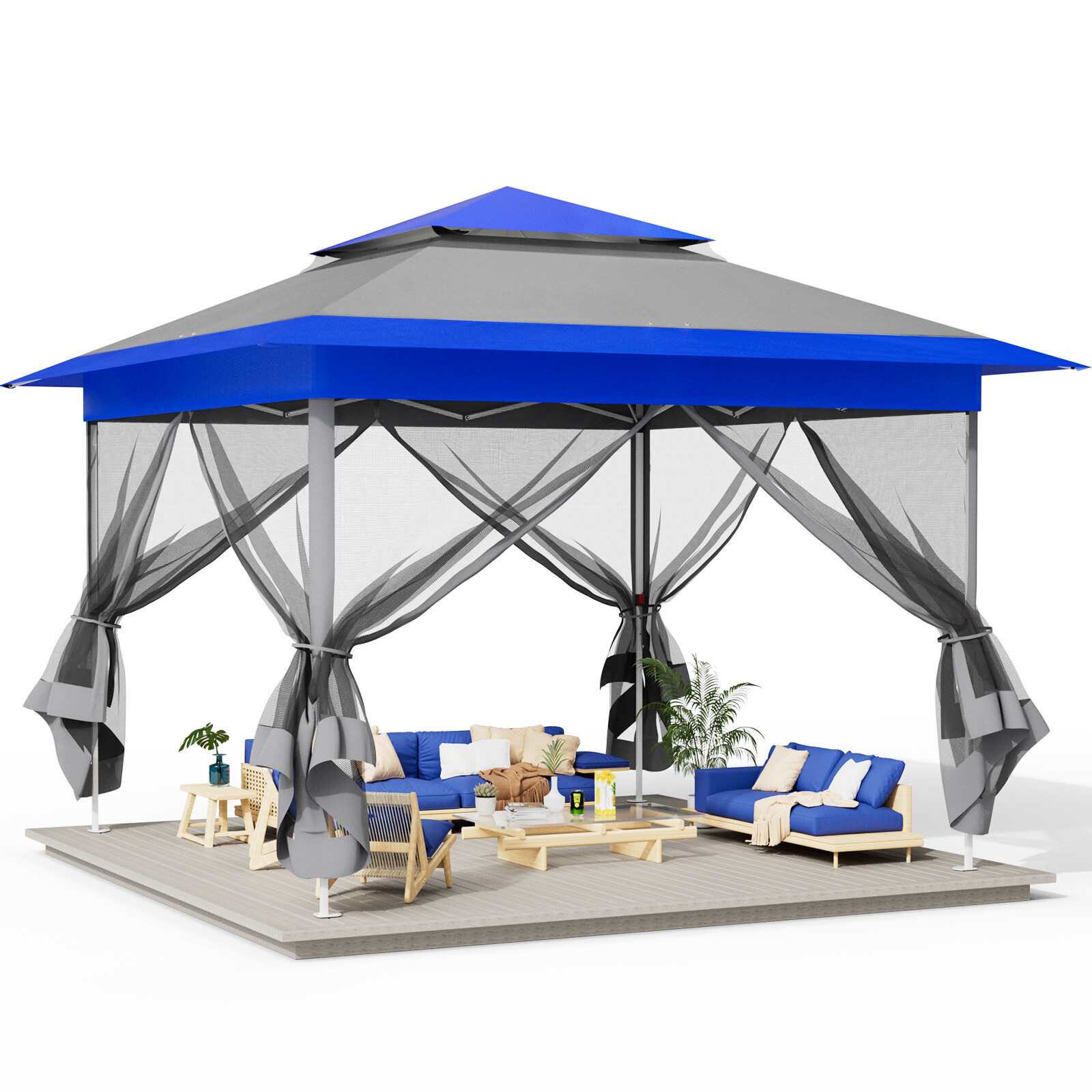 13' x 13' Pop Up Canopy Gazebo Height Adjustable Waterproof Wedding Party Tent