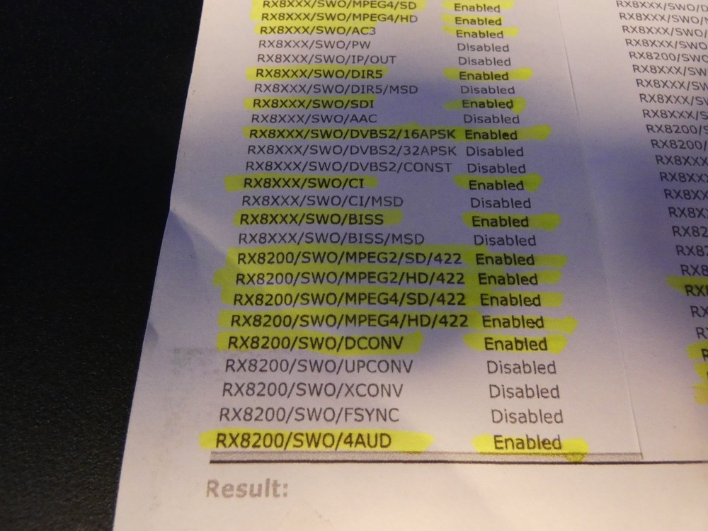 Ericsson RX8200 MPEG2/4 HD/SD Modular Receiver w/ 23 Enabled License Features
