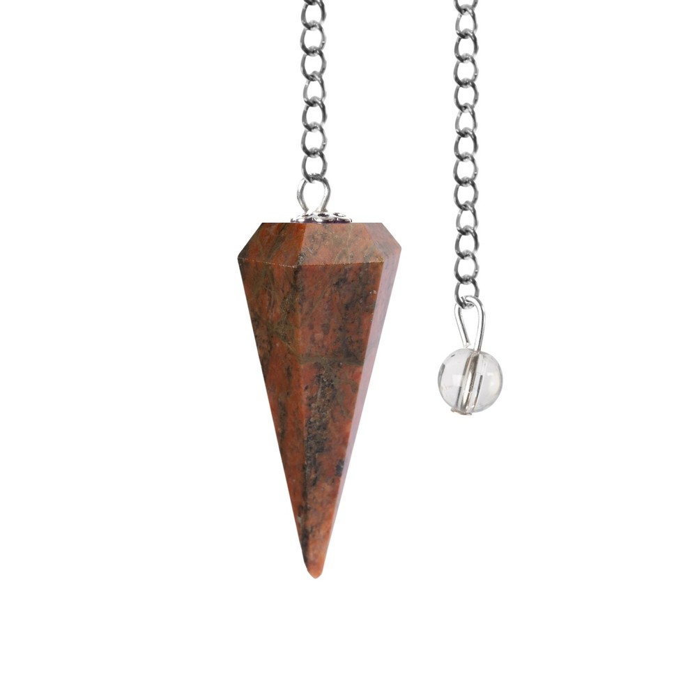 Unakite Pendulum Crystal Stone, Faceted Pendulum Divination Tools, Dowsing