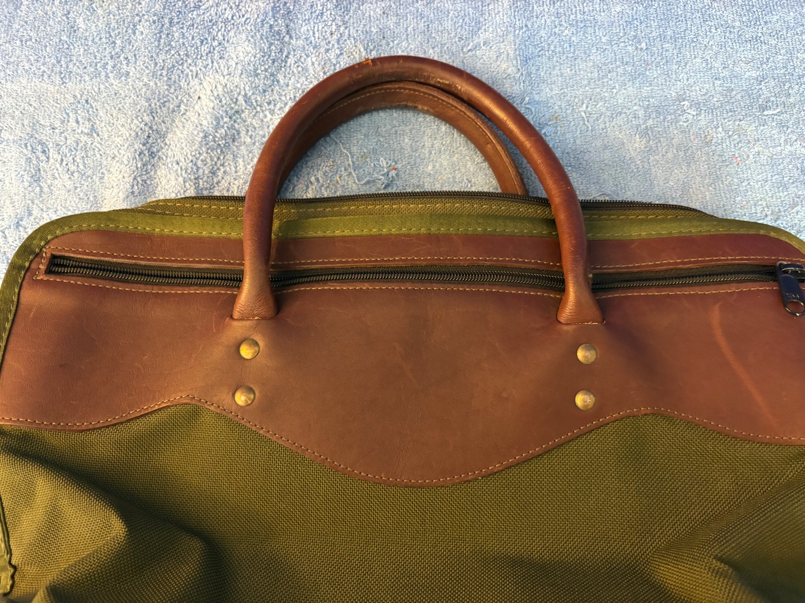 NWTF National Wild Turkey Federation Green Canvas Leather Bag Boyt ?