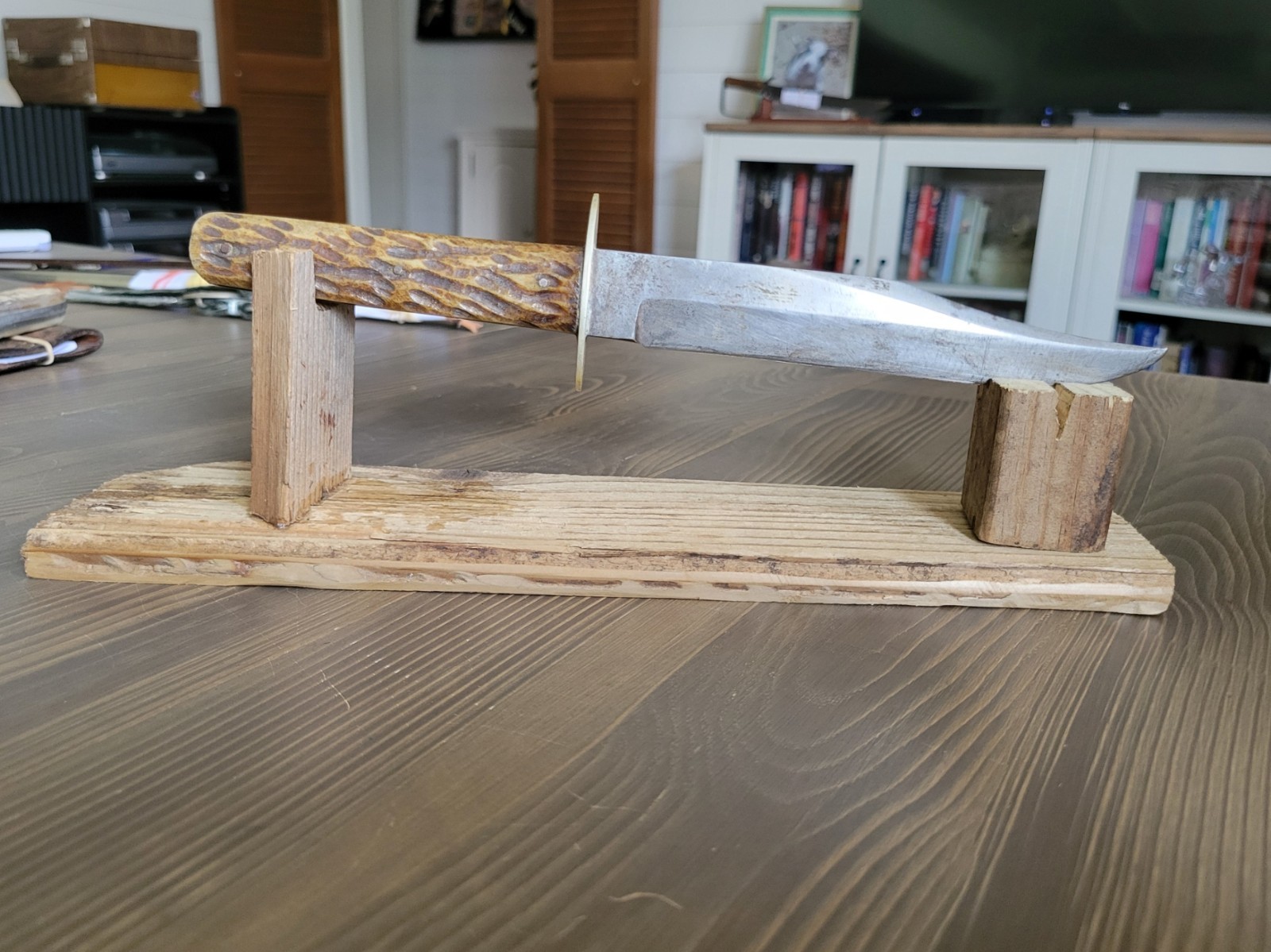 Krane Brand M. Klaas England knife with sheath, used vintage item