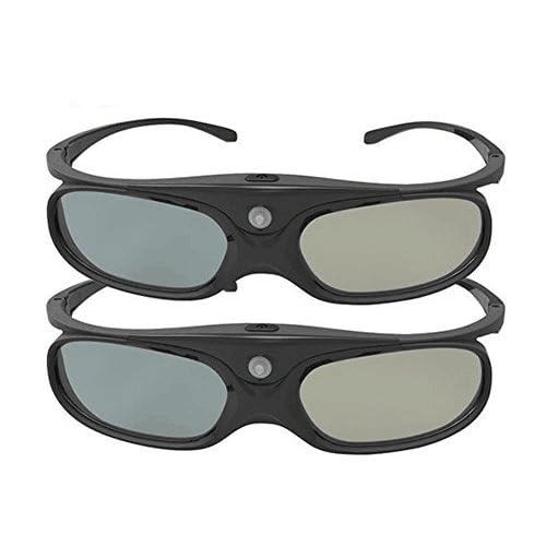 2 Pack DLP Link 3D Glasses for Projector, ELEPHAS 144Hz 2 Pack, Black