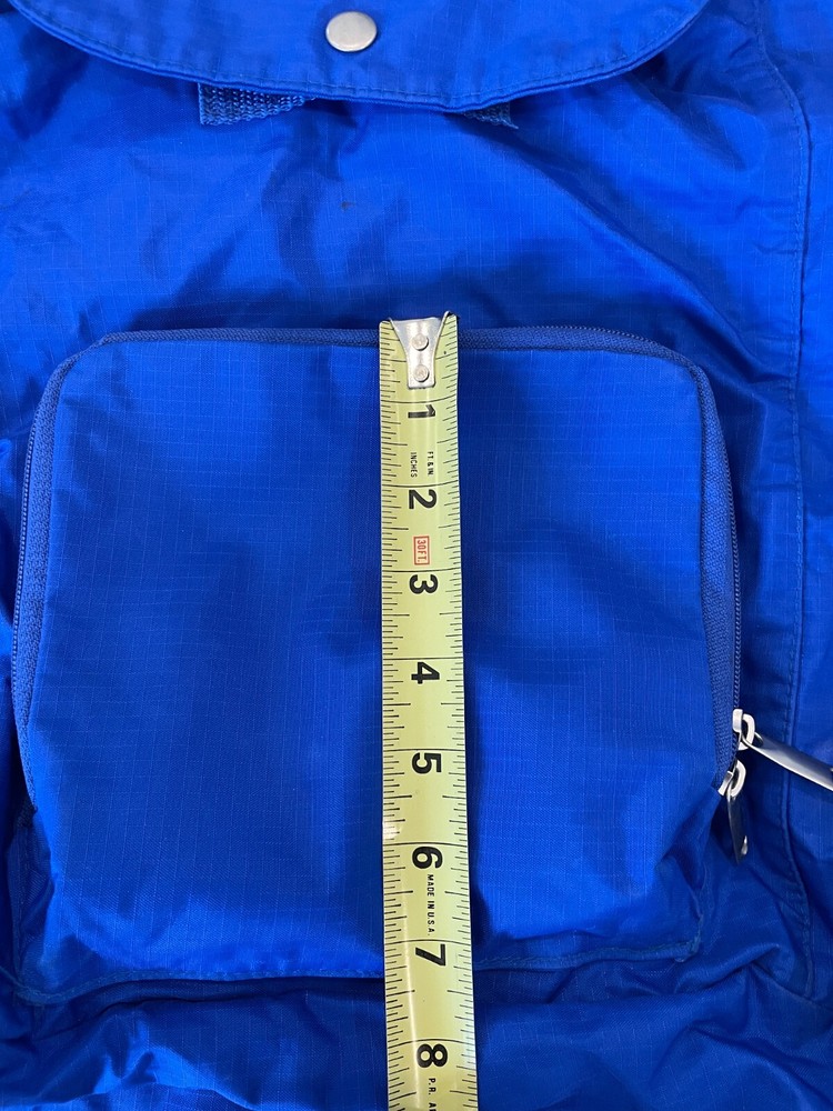 Blue Foldable Convertible Backpack/Pouch in One