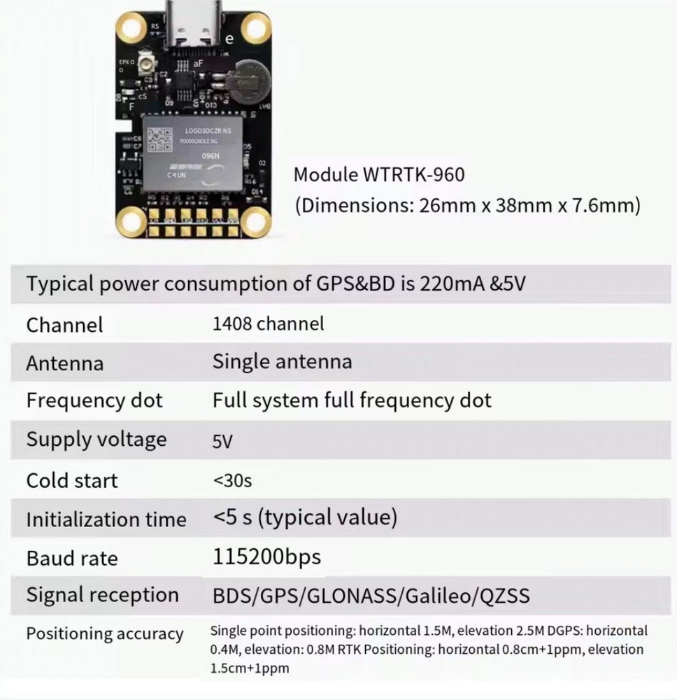 UM960 RTK Module GNSS GPS Module for Drones Automobiles Surveying Mapping