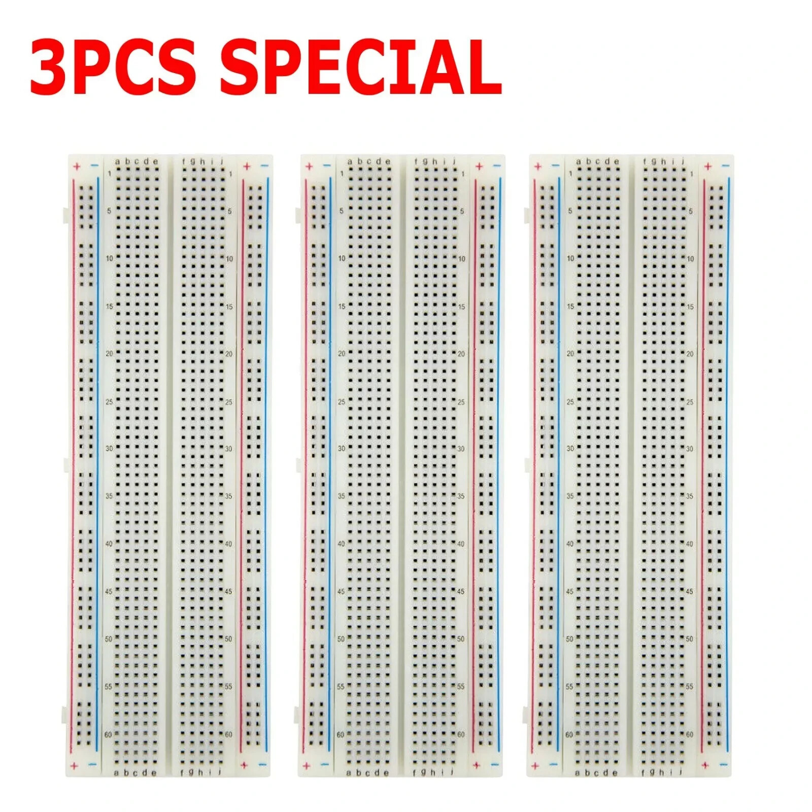 3x Solderless Breadboard Protoboard 830 Tie Point MB-102 Test Circuit PCB Kits