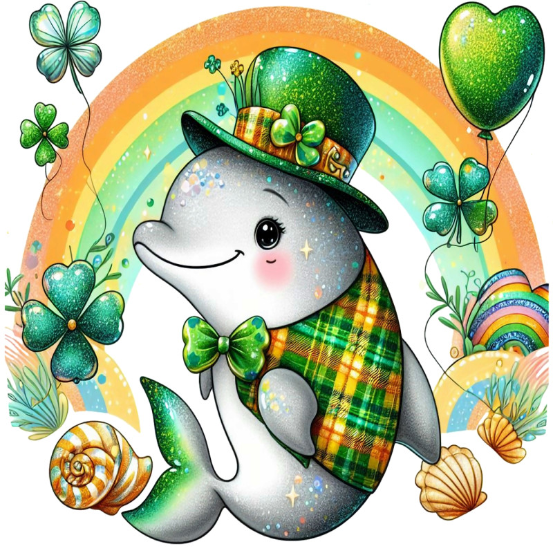 30 Custom Irish Celebration Dolphin Personalized Address Labels