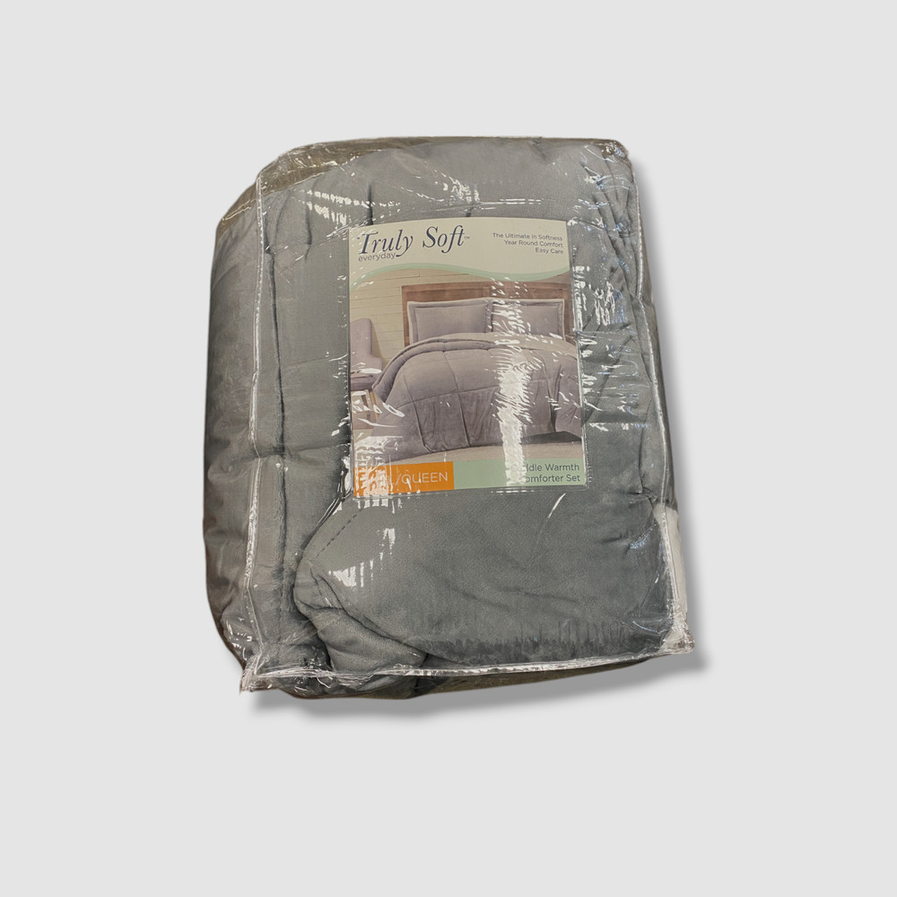 Truly Soft Gray Cuddle Warmth Full/Queen Comforter Set