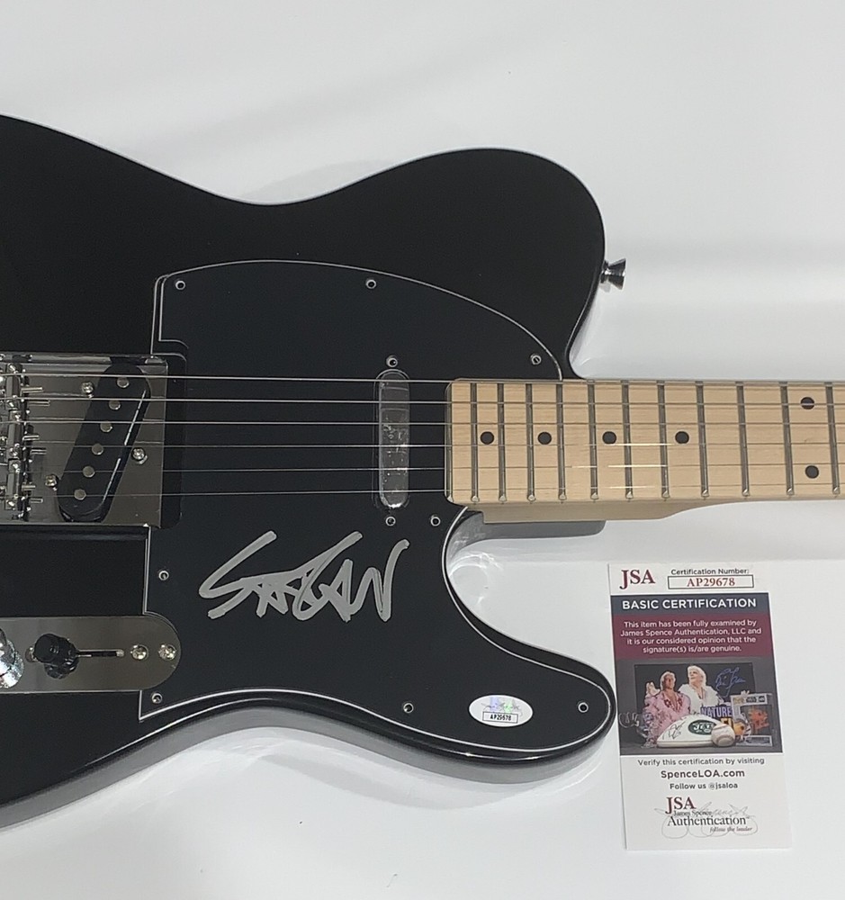 SCOTT IAN SIGNED BLACK ELECTRIC GUITAR ANTHRAX PROOF JSA COA