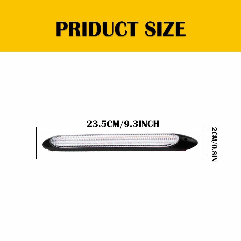 LED DRL Headlight Strip Turn Light Sequential Lamp Flow Signal Amber White 9.3"