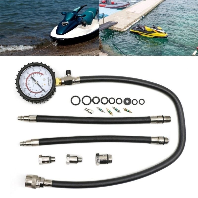 Compression Tester Precisions Engine compression Gauge Kit with Flexible Hose