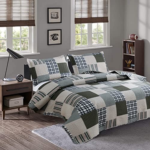 Bedspread Set Queen Size Quilt Set Bedding Full/Queen Line Plaid Patchwork