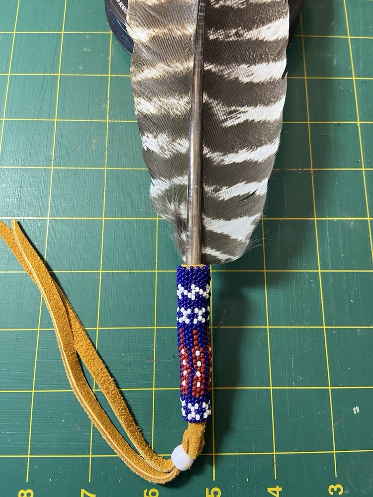 Beaded Smudge Feather