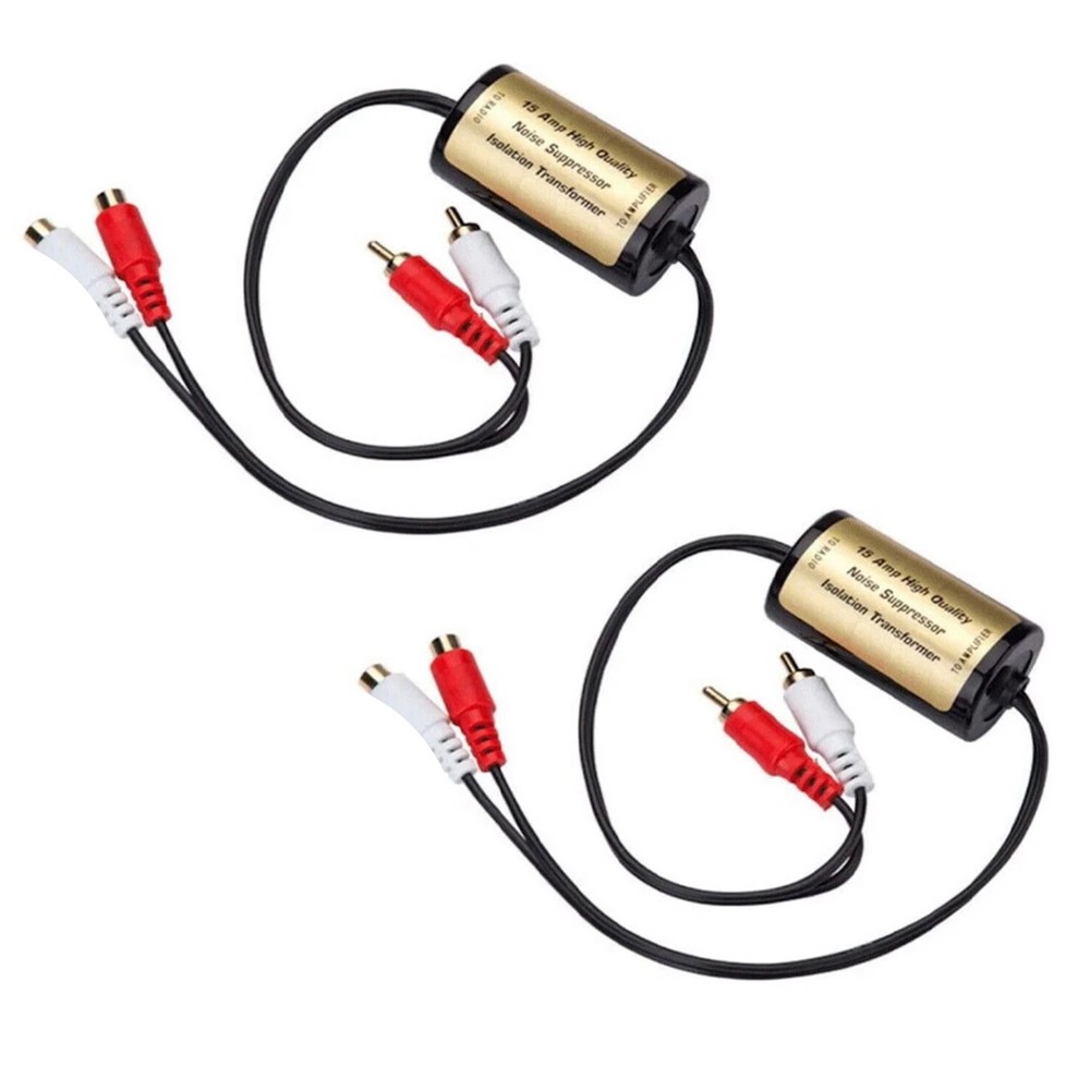 RCA Ground Loop Noise Isolator Filter for Car Amplifier and Audio System Setup
