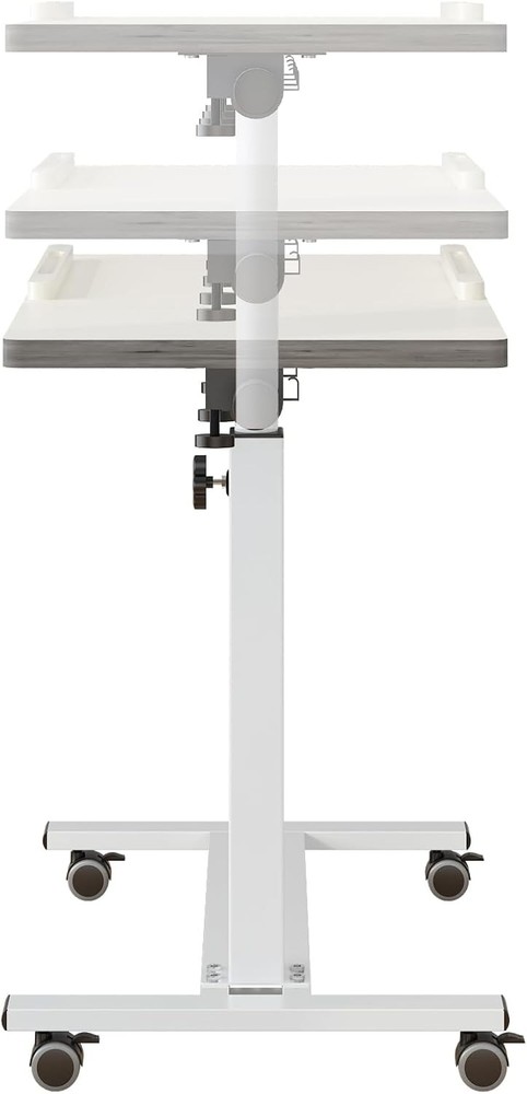 Over Bed Table W/ Wheels Adjustable Rolling Laptop Table Overbed Desk