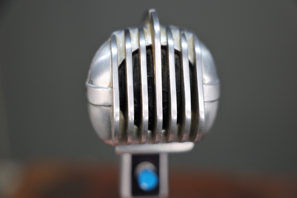 Vintage Turner Microphone 33D Dynamic w/ Stand Art Deco