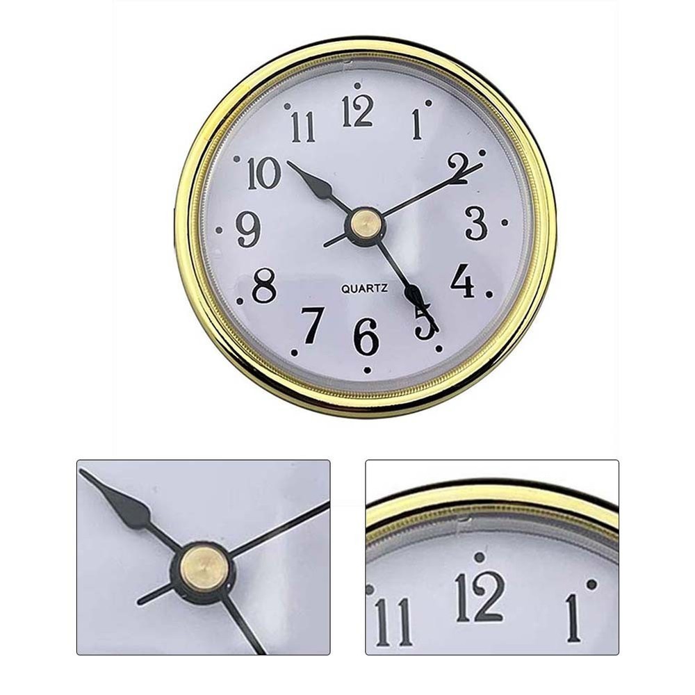 65MM Quartz Clock Inserts Movement Replacement DIY Gold Arabic Numbers / New