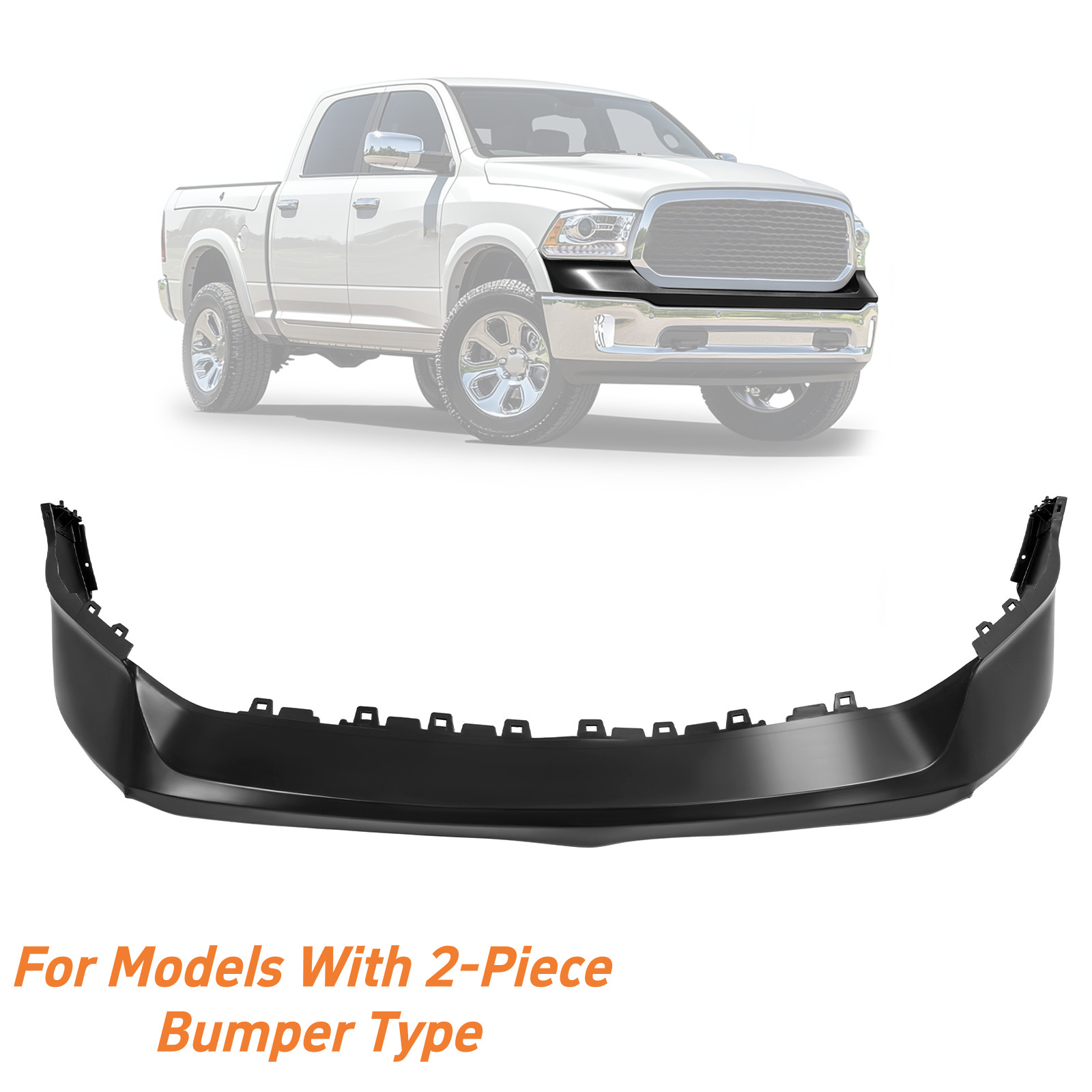 Front Upper Bumper Cover For Dodge Ram 1500 2013-2018 & Ram 1500 Classic 2019-24