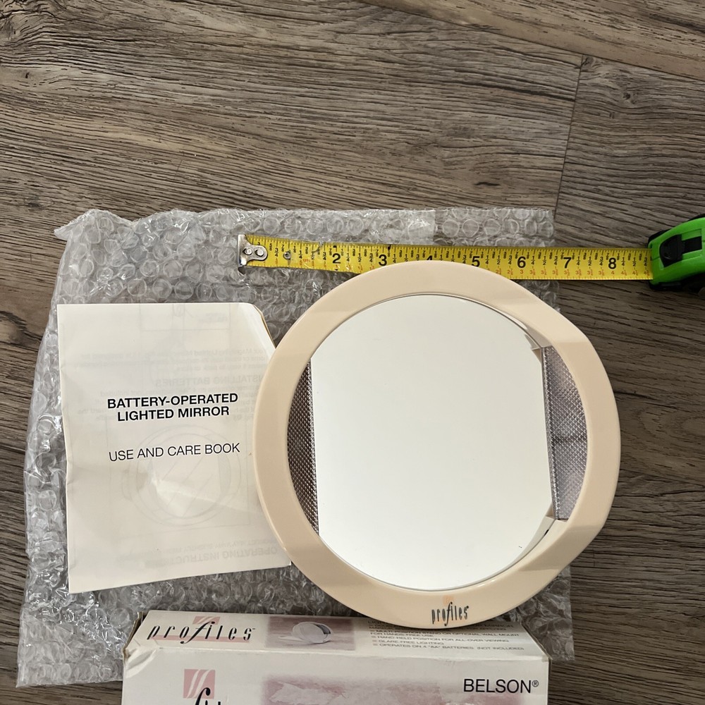 Profiles Lighted Magnifying Makeup Mirror By Belson 7” Vintage