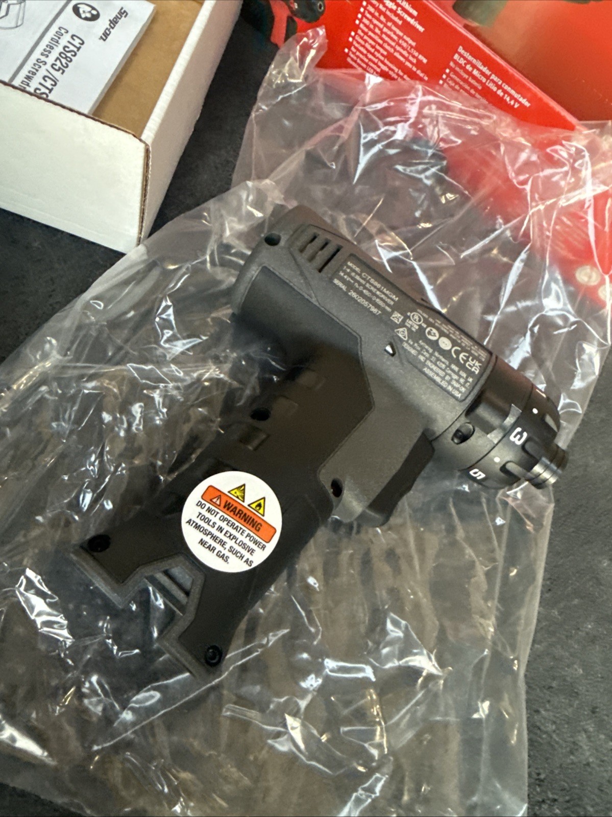 For Snap-On Tools CTS861gmdb 1/4" Hex Cordless Screwdriver 14.4V Brushless Gray